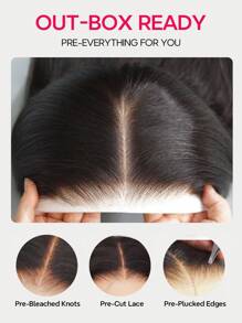 预漂白脸部框架窗帘刘海波浪假发 6*5 预切蕾丝可穿戴无胶假发真人发假发分层 - SNatural - 查看 10