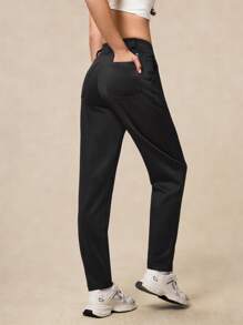 OutZeal Pantaloni da lavoro morbidi in modal con vita alta e gamba affusolata, con tasche laterali, per donna