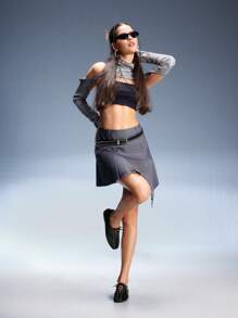 CUCCOO GRLICON 女士 Y2K 风格平底鞋，适合朋克、骑行者、酷女孩、万圣节、圣诞节、派对装扮 - 黑色 - 查看 6