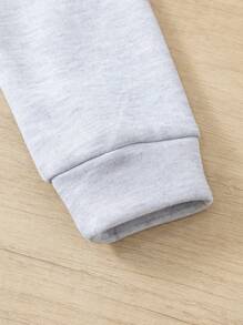 6 stuks/set Tween Boy Letter Printed Crewneck Sweatshirt en Broek