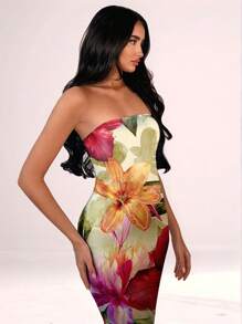 SHEIN BAE Summer Sleeveless Floral Print Dress / Beach Resort Dress/Easter Dress/Elegant Dresses For Party/ Dresses For Women Elegant/Easter/Beach Outfits For Woman/Vacation Outfits Women/Easter Dress Women/Easter Dress/Elegant Dresses For Party/ Dresses For Women Elegant/Easter/Beach Outfits For Woman/Vacation Outfits Women/Easter Dress Women/Dresses Graduation/Tube Top/Dresses Graduation/Tube Top/Dresses Graduation/Tube Top - Multicolor - View 1