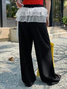 DAZY Women Summer Casual 2 In 1 Sweet Design Long Pants - Black - View 2