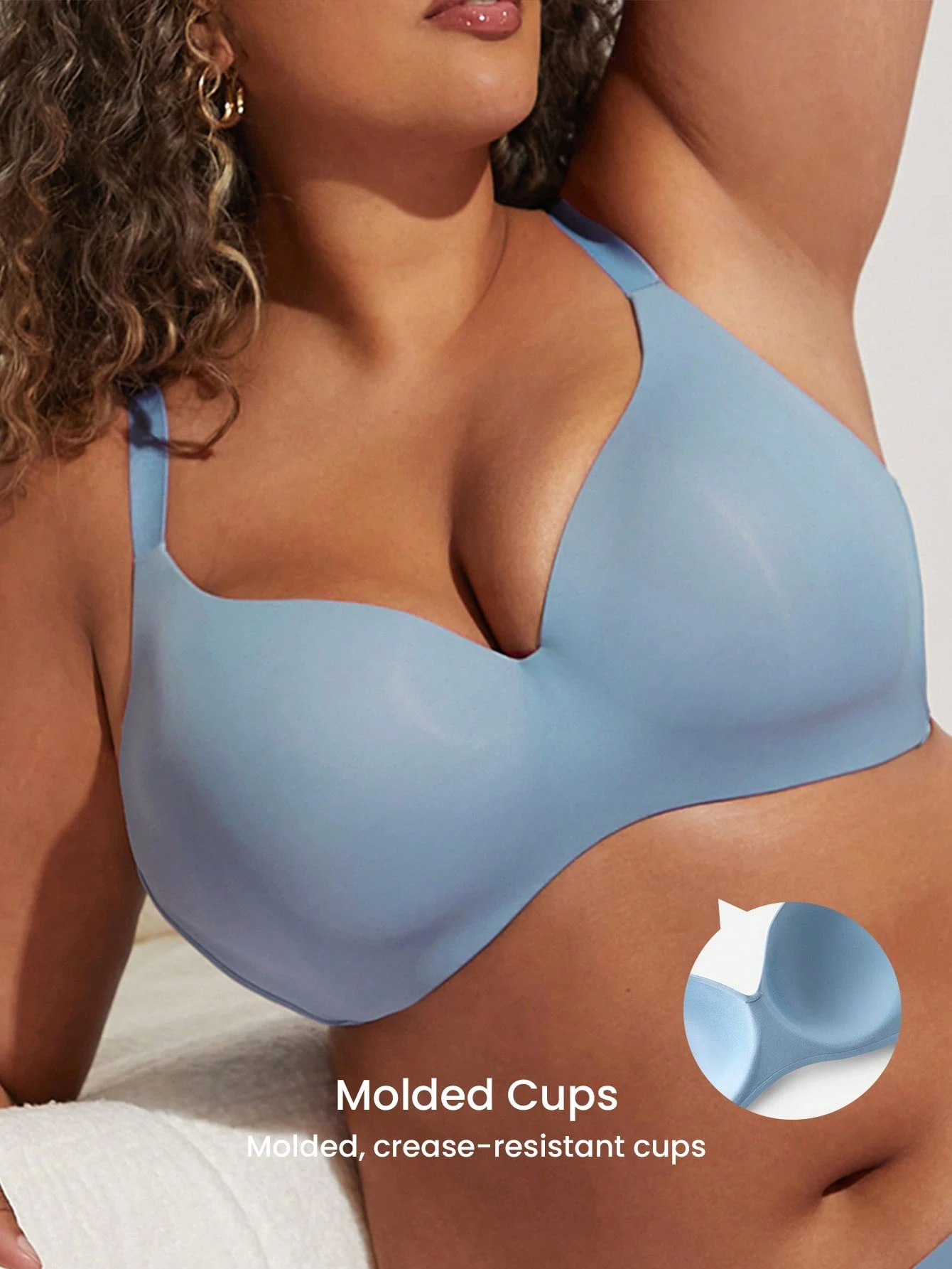 Sutiã Básico Push Up Confortável e Sem Fio Essencial Plus Blue