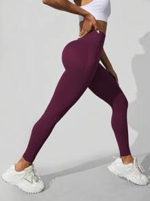 SHEIN Sport Studio High Waisted Seamless Slim Leggings For Women - Resilient Soft Touch Quick-Drying Breathable 4-Way Stretch Legging For Running Cycling Yoga Pickleball Exercise Casual