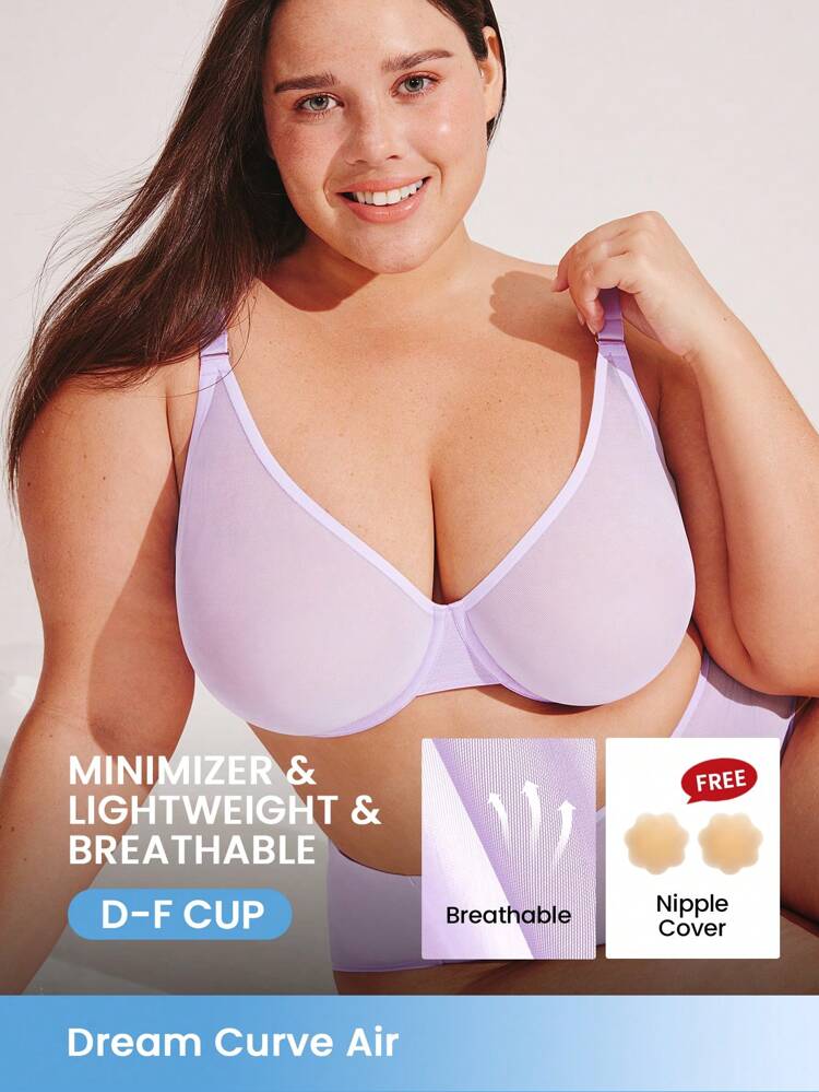 Plus Unlined Breathable Mesh Bra