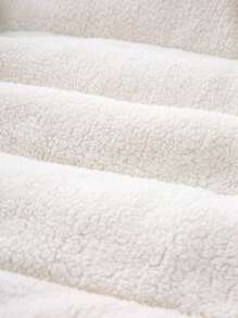 SHEIN Leap Crew 青少年男孩休闲韩版保暖内衬连帽前拉链厚派克大衣 - 黑色 - 查看 8