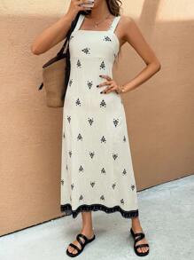 SHEIN Frenchy Váy ngày lễ thường ngày dành cho nữ có họa tiết in toàn bộ - Nhiều màu - Xem 4