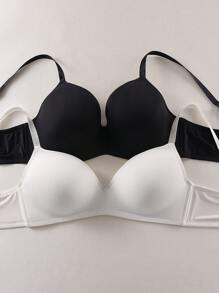 Ocili Leisure Plus Size 2 Pcs/Set Wirefree & Underwire Bra Set - Multicolor - View 5