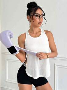 Easithlete 休闲百搭纯色透气侧开衩运动背心