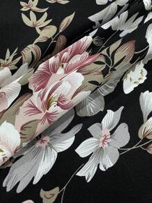 SHEIN Clasi Plus Size Floral Print V-Neck Long Sleeve Dress, Suitable For Summer Fall Cloth For Women - Multicolor - View 6