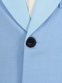 SHEIN 青少年男孩绅士 3 件套：背心 + 西装外套 + 裤子 + 领带，适合生日派对、花童、戒指持有人、婚礼、周年纪念的正式西装