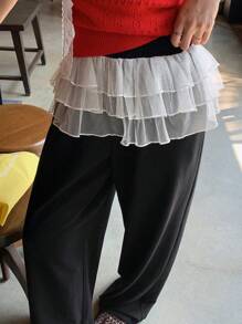 DAZY Women Summer Casual 2 In 1 Sweet Design Long Pants - Black - View 1