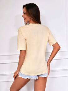 RueChic Camiseta floral corrigido - Damasco - Ver 2