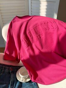 Comfortcana 女士纯色短袖圆领 T 恤，夏季时尚