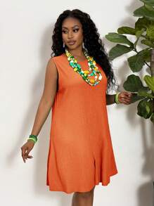 Slaydiva 2025 New All-Match Casual Jumpsuit For Women Plus Size, Minimalist Solid Color V-Neck Romper For Daily Wear