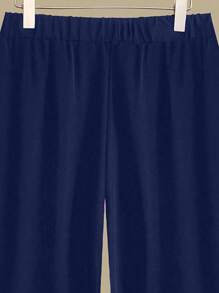 Linhara Plus Size Women Floral Print Top & Elastic Waist Asymmetrical Patchwork Hem Pants 2 Pieces Sets, Summer