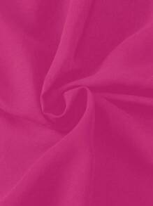 SHEIN Unity Plus Size Women Chiffon Solid Color A-Line Skirt - Hot Pink - View 7