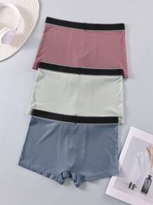 SHEIN 3pcs/Set Men's Casual Boxers, Simple And Fashionable, Suitable For Summer - Multicolor - View 2
