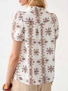 Florisole 波西米亚风优雅休闲流苏度假女式衬衫 - 彩色 - 查看 2