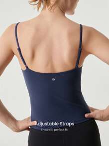 GLOWMODE FeatherFit™ Hip Length Basic Tank Top Low Impact Yoga Pilates Studio Daily Removable Cups