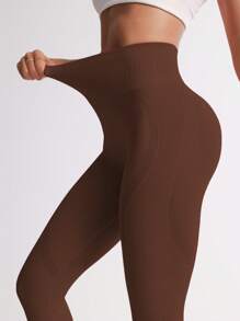 Powerista Damen einfarbige Sport Leggings, modische Sommerhosen