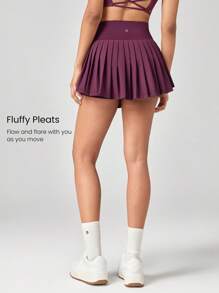 GLOWMODE Ace Flex Tummy Control Pleated Tennis Skirt With Built-In Shorts Side Pockets Tennis Golf Daily Spring Summer