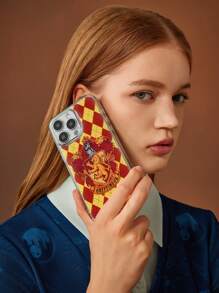 HARRY POTTER X SHEIN 格兰芬多印花镜面手机壳，兼容 iPhone - 紅色 - 查看 2