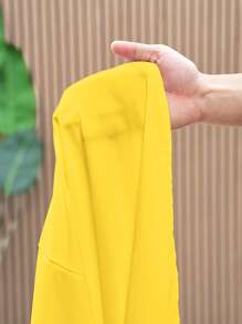 Slaydiva 2025 New Plus Size Versatile All-Match Solid Color Pocket Casual Dress,Flowy Dress,Sun Dresses For Women - Yellow - View 6