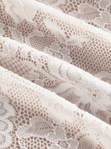 SHEIN MOD 女士蕾丝复古紧身胸衣可爱中长连衣裙，春季白色休闲派对连衣裙，女士夏季连衣裙，女士夏季服装，女士约会夜服装 - 彩色 - 查看 5