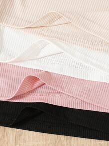 Genkimix Kids 4pcs Young Girls Assorted Color Stretchy Comfortable Tank Top For Casual Summer Daily Wear - Multicolor - View 5