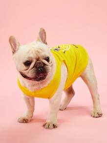 PETSIN 2pcs/Set Cute Pineapple Letter Print Pet Dog/Cat Vest, Breathable & Comfortable Universal Design - Multicolor - View 7