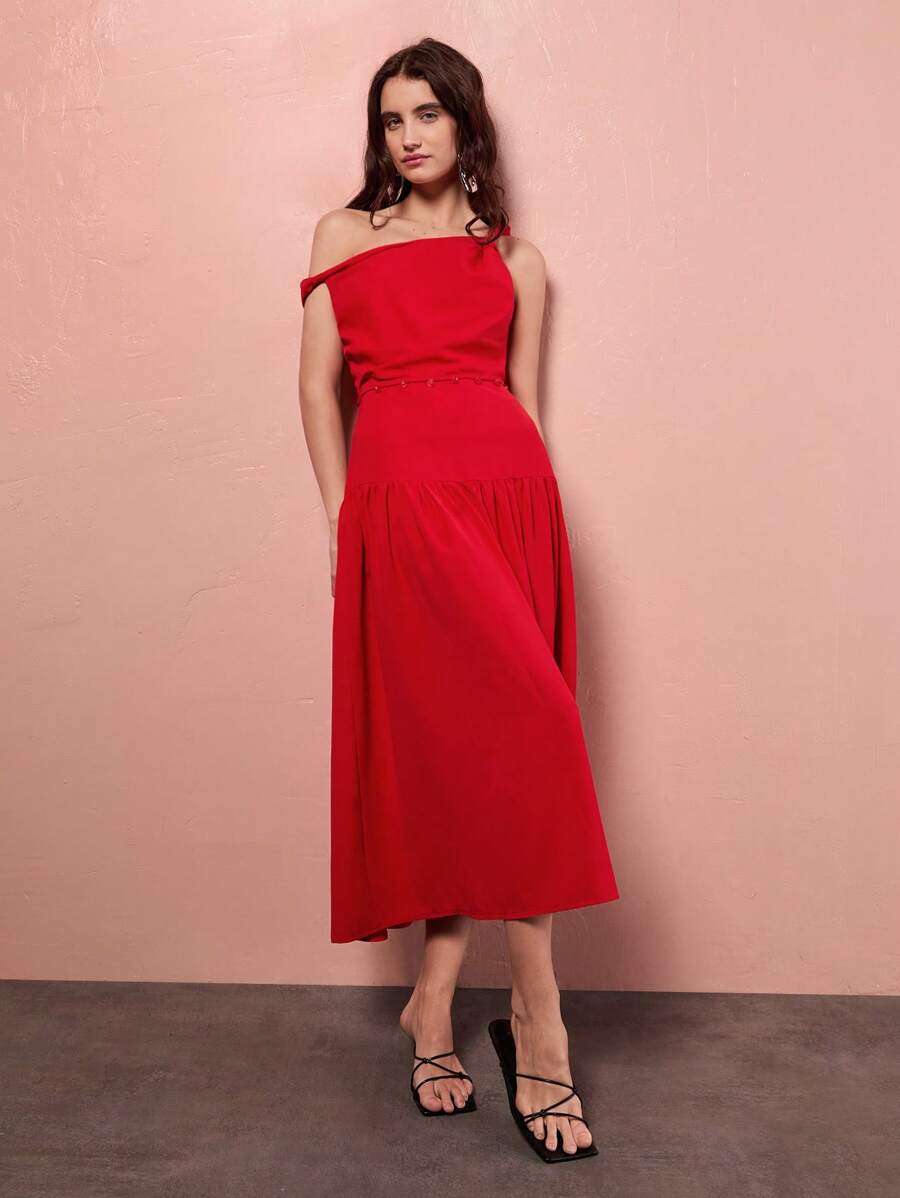 Maija 2025 Summer New Wedding Guest Modern Elegant Brunch, Airport, Boho Vacation, Music Festival, Easter, Graduation Casual 2 In 1 Button Tie-Dye Detachable Dress, Versatile Design For Party, Date Night, Scenes