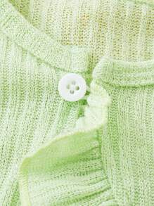 3pcs/Set Baby Girls' Casual Ruffle Hem Long Sleeve Jacket, Spring Autumn - Multicolor - View 7