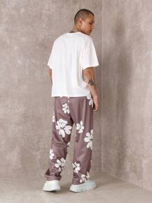 SUMWON Pantalones de chándal con estampado floral, cintura elástica, pantalones cómodos de estar en casa, pantalones deportivos, ropa de calle perfecta para uso casual en primavera y verano