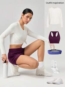 GLOWMODE 4 英寸 VitalSwift 速干超轻中腰抽绳腰部反光跑步短裤内置防臭内衣拉链口袋高强度健身跑步训练春夏 - 櫻桃可樂 - 查看 8