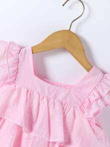 2pcs/Set Young Girl' Casual Lovely Embroidered Design Summer Set - Pink - View 4