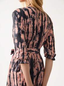 Florisole Bohemian Tie-Dye Casual Vacation Style Ruffle Hem Dress - Multicolor - View 6