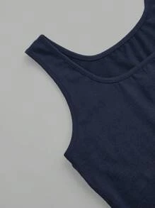 SHEIN LUNE 黑白格纹三件套：雪纺衬衫、修身西装外套、阔腿裤，女士款，2024秋季新款，优雅休闲 - 藏蓝色 - 查看 3