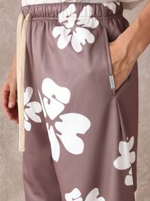 SUMWON Pantalones de chándal con estampado floral, cintura elástica, pantalones cómodos de estar en casa, pantalones deportivos, ropa de calle perfecta para uso casual en primavera y verano