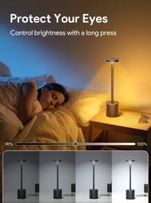 Teckwe LED Desk Lamp,Vintage LED Desk Lamp,Rechargeable Touch Sensor Light,USB Rechargeable Wireless Night Light,Decoration For Restaurant Hotel Bedroom