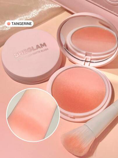 SHEGLAM Divine Flush 매트 블러셔-탠저린 블러셔 파우더 고색소성 퇴색 방지 지속성 빛나는 가벼운 천연 블러셔 페이스 메이크업 크리스마스 파티 블러셔 브랜드 뷰티 메이크업 화장품 여성과 소녀를 위한 완벽한 겨울 봄 이상적인 Y2K 화려한 패션 생일 기프트 파티 준비 완료 최고 색상