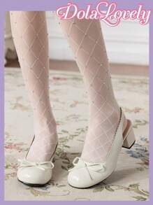 Dola Lovely Elegant Bowknot Mary Jane High Heels, Ladylike - Beige - View 5