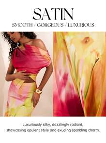 Opulessa 2 件套：女式纯色编织斜领上衣和高腰鱼尾下摆裙子