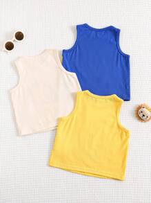 Cozy Pixies Set de 3 piezas de chaleco de punto suave con cuello redondo sin mangas con diseños de animales de dibujos animados para bebé niño