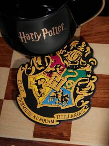 HARRY POTTER X SHEIN 1 Pc Hogwarts Pattern Cup Coaster ,Suitable For Most Cups & Mug Protect Your Desktop