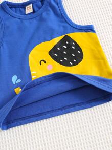 Cozy Pixies Set de 3 piezas de chaleco de punto suave con cuello redondo sin mangas con diseños de animales de dibujos animados para bebé niño