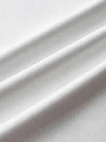 SHEIN Teen Girls Casual Basic, American Style, College, Retro, Black & White Contrast, Color Block Round Neck Short Sleeve Cropped Top, Butterfly Print Fitted T-Shirt - White - View 8