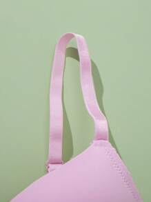 SHEIN 3pcs Set Solid Simplemyld Push Up Wireless Bras For Women - Multicolor - View 5