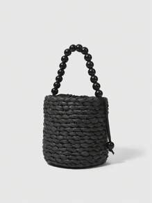 ROMWE Goth Women's Vacation Style Cross Decor Handbag - Black - View 2