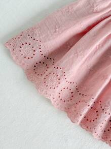 Loomiva Baby Girl Ruffled Trim Round Neck Sleeveless Cinched Waist Dress, Versatile & Comfortable